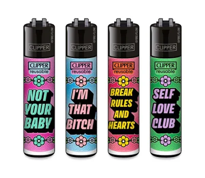 Produktbild von Clipper Feuerzeuge 4er Set Girly Slogan #3