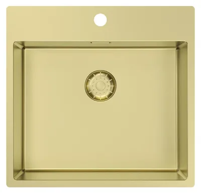 Obrázek produktu pro Dřez Pure.Sink Comfort, zlatá barva, rozměry 54 x 52 cm, s bateriovým otvorem, model PCM5040T-60
