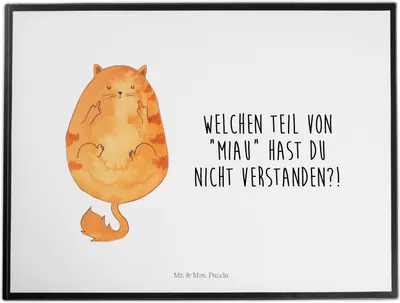 Produktbild von Mr. & Mrs. Panda schreibtischunterlage Katze Mittelfinger - Weiß - Geschenk, Unterlage Schreibtisch, Schreibunterlage, Cats, Katzen, Kater, Mietze, Tischunterlage, Cat