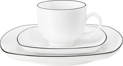Produktbild von Seltmann Weiden Lido Black Line Kaffeeservice 18tlg. eckig