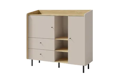 Produktbild von KINDERKOMMODE ALBI 08 125/42/115 in Sandbeige / Geölte Eiche