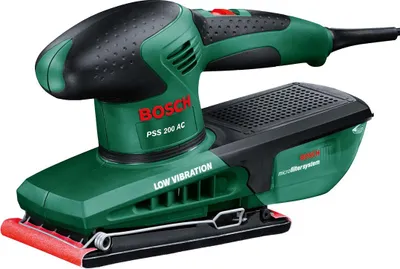 Zdjęcie produktu dla Bosch PSS 200 AC, Szlifierka orbitalna, Czarny, Zielony, EN 60745, 24000 OPM, 2 mm, 93 dB
