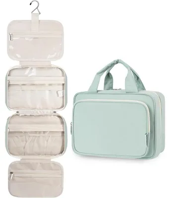 Produktbild von Kulturbeutel zum Aufhängen Kulturtasche Damen Waschtasche Groß Kosmetiktasche Minzgrün L