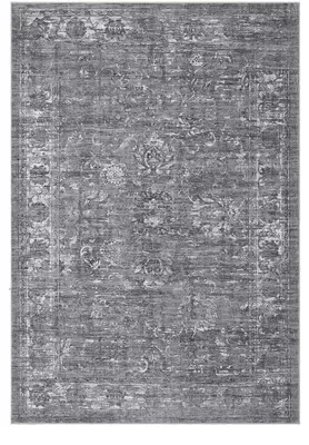 Produktbild von Vintage Teppich 240x340 cm – Waschbar & Fleckenresistent – Antirutsch Wohnzimmer Teppich – Orientalischer Stil – Grau
