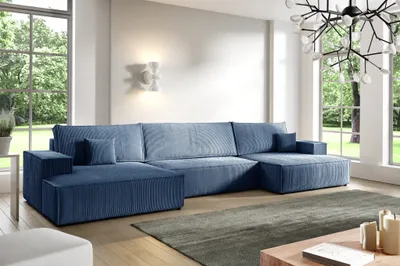 Produktbild von Wohnlandschaft Schlafsofa CORUNIA Stoff Poso Blau