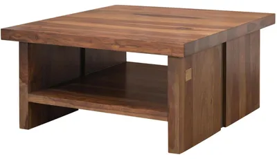 Immagine prodotto di MASSIVMOEBEL24 | tavolino da salotto in legno di Sheesham / palissandro 90x90x45 noble unique laccato SYDNEY #120