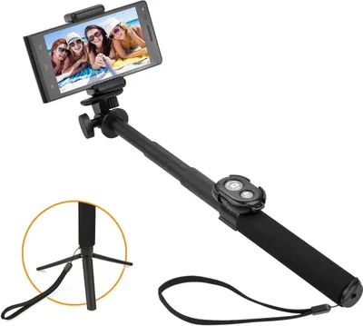 Produktbild von Selfie-Stick 5B Bluetooth Stativfunktion abnehmbare Fernbedienung max. 75 cm GoPro-Adapter