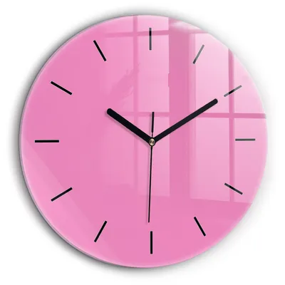 Produktbild von Wallfluent Große Wanduhr – Stilles Quarzuhrwerk - Uhr Dekoration Wohnzimmer Schlafzimmer Küche - Zifferblatt mit Striche - schwarze Zeiger - 60 cm - Rosa