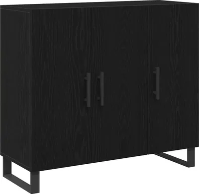 Produktbild von Sideboard Schwarz Eichen-Optik 90 x 34 x 80 cm Holzwerkstoff