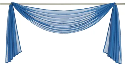 Voile Bogenvorhang Uni 100x140 cm Blauw 1 Stück