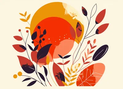 Produktbild von Boho-Wandposter 18x13cm Belebte Naturkunst