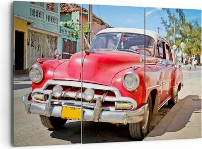 Produktbild von Bild auf Leinwand - Leinwandbild - Chevrolet Auto Havanna - 165x110cm - Wand Bild - Wanddeko - Leinwanddruck - Bilder - Kunstdruck - Wanddekoration - Leinwand bilder - Wandkunst - CE165x110-2411