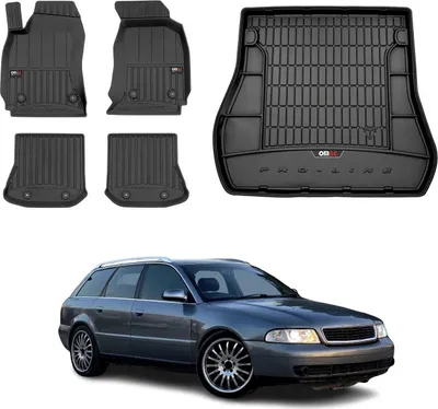 Produktbild von OMAC Fußmatten & Kofferraumwanne Set für Audi A4 B5 Avant 1994-2001 Gummi 5x