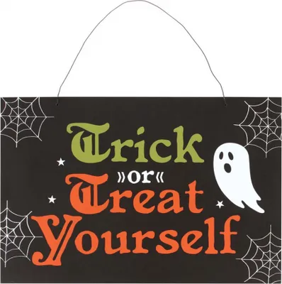 Produktbild von Halloween Schild ";Trick or Treat Yourself"; 20x30cm