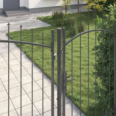 Immagine prodotto di vidaXL Cancello da giardino con serratura, modello Woerden, grigio, 195 x 400 cm, acciaio
