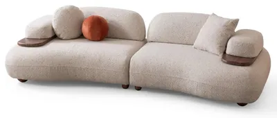 Immagine prodotto di Divano da soggiorno, stile moderno, bianco, struttura in legno, design elegante e confortevole