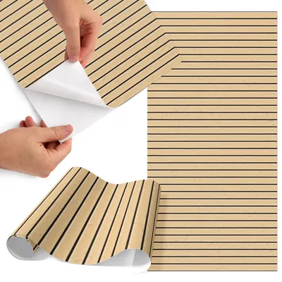 Produktbild von Möbelfolie 50x100 cm - Klebefolie Möbel - Selbstklebende Folie - Folie für Möbel - Möbelfolie Küche - Klebefolie Küche - Möbelfolie Schrank - Wasserdicht - Abwaschbar - Selbstklebend - Luftblasenfrei - Rückstandslos entfernbar - Holzleisten