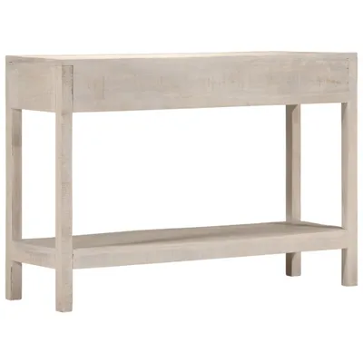 Image de Table console blanc 110x35x75 cm bois de manguier solide