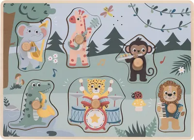 Immagine prodotto di Free2PLAY Puzzle di legno con suoni Animali della giungla