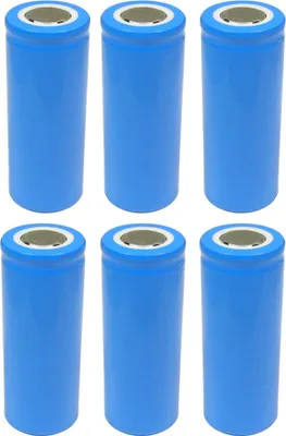 Produktbild von 6x Trade-Shop 26650 Akku Zelle 3000mAh 3,2V Hochstromfest Schnelladefähig Rohzelle zum Selbsteinbau Austausch ohne Lötfahnen Flattop im Schrumpfschlauch Ersatzakku Austauschakku Industriezelle