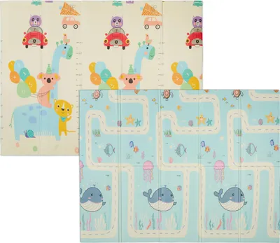 Immagine prodotto di Tappetino da gioco Relaxdays, tappetino pieghevole per bambini, privo di sostanze nocive, 200 x 150 cm, tappetino in schiuma XPE, tappetino per gattonare, colorato