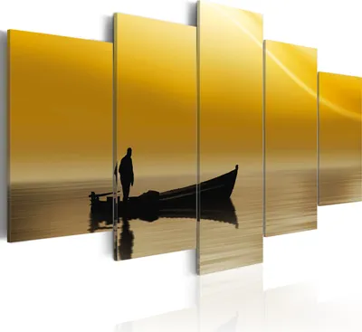 Produktbild von Leinwandbilder 200x100 cm 030112- 13 Vlies Leinwandbild 5 tlg Kunstdruck modern Wandbilder XXL Wanddekoration Design Wand Bild NATUR