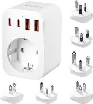 Obrázek produktu pro Univerzální adaptér pro svět, UK zásuvka s USB-A/Type-C, US adaptér typu G/B/I/A/M/D cestovní adaptér pro Velkou Británii/USA