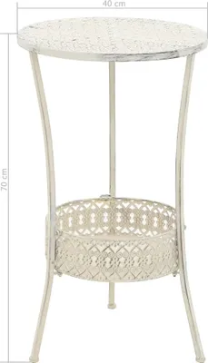 Zdjęcie produktu dla vidaXL Stolik bistro w stylu vintage okrągły metalowy 40 x 70 cm biały