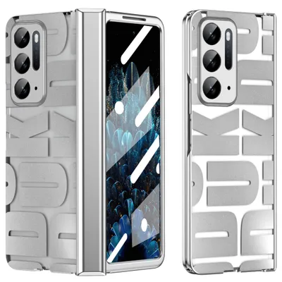 Obrázek produktu pro Pouzdro pro Oppo Find N, galvanizované průhledné pouzdro s ochranou displeje a pantu Stříbro