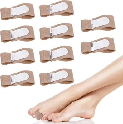 Produktbild von 10 Stücke Hammerzehen Zeh Schiene Bandage Hammerzehen Zehenbandage Toe Splints für Hammerzeh, Zeh Gebrochen Zehenkissen