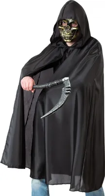 Produktbild von Horror Cape Umhang Onyx mit Kapuze Schwarz Halloween Karneval Fasching