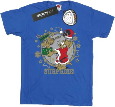 Produktbild von Tom And Jerry - "Christmas Surprise" T-Shirt für Damen BI46261 (XXL) (Königsblau)