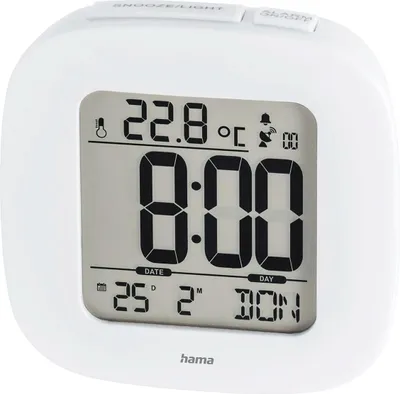 Zdjęcie produktu dla Hama RC 45 - Digitaler Wecker - Weiß - LCD - Blau - Batterie/Akku - AAA (00186372)