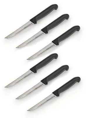 6-teiliges Küchenmesser-Set, 22 cm, Edelstahl, ergonomisch