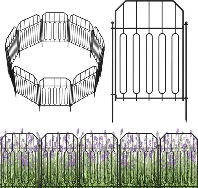 Imagen del producto de Valla temporal para jardín, juego de 10 unidades, valla ligera para jardín