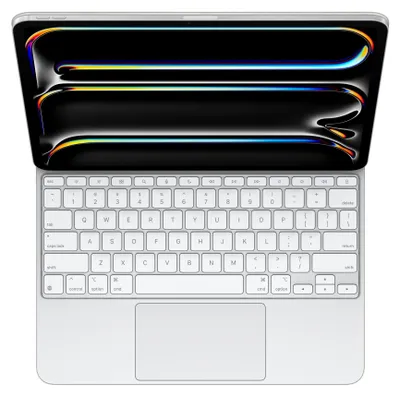 Produktbild von Apple Magic Keyboard für 13" iPad Pro (M4) - Englisch (USA) - Weiß, QWERTY, US Englisch, Trackpad, Scherenschalter, 1 mm, Apple