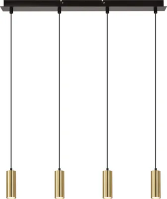 Produktbild von ZMH Pendelleuchte Esstisch Hängeleuchte 4 Flammig Schwarz Gold Modern Industrial Hängelampe Gu10 Metall Esstischleuchte für Wohnzimmer Café Schlafzime