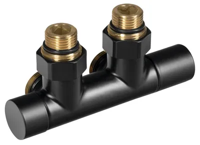 Produktbild von Aqualine R-START Anschluss-Set Ventile für Mittelanschluss, Schwarz matt