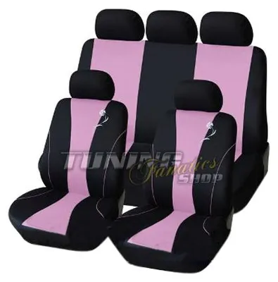 Produktbild von Sitzbezug Sitzbezüge Schonbezüge Bezug Sitz Schwarz Pink SET für viele Fahrzeuge