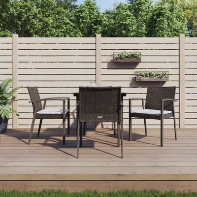 Obrázok produktu pre Dizajnová súprava záhradného nábytku balkónový nábytok 5-dielny záhradný jedálenský set s vankúšmi polyratan a oceľ - súpravy záhradného nábytku 2025 New9202388 3parcel