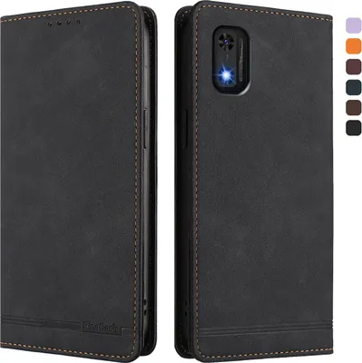 Produktbild von Hülle für itel A23 Pro/itel A17/Tecno Pop 5c, Retro Kunstleder Ständer Klapphülle mit Kartenfächer und Magnetische Schwarz