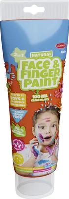 Produktbild von Natural Face & Finger Paint - 100 Ml Tube - Orange W Eurohole, Orange, Nicht toxisch, Waschbar, 100 ml