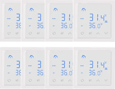 Produktbild von 8X Smart Thermostat 16A Raumthermostat elektrische Heizungssteuerung Fußbodenheizung, mit LED-Touchscreen, für zu Hause Büros Einkaufszentren Hotels