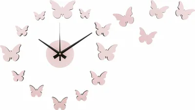 Produktbild von Karlsson - Wanduhr Diy Butterfly - Rosa - Ø35cm