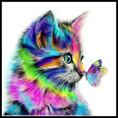Produktbild von scarlet play | 5D DIY Diamant-Malerei »Katze« Painting Groß Kristall Strass Stickerei handgemachtes Klebebild Geschenk, Farbe:Katze