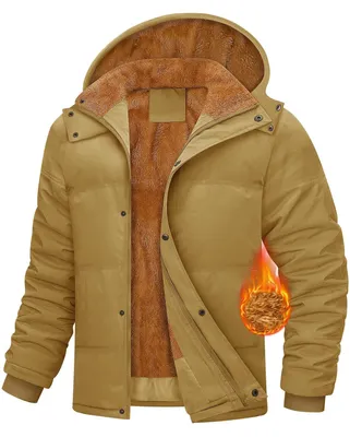 Obrázok produktu pre Zateplená bunda s fleecovou podšívkou – zimná parka v khaki farbe