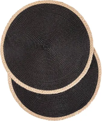 Zdjęcie produktu dla HOMLA Maty stołowe PLAR czarne, zestaw 2szt. 38 cm