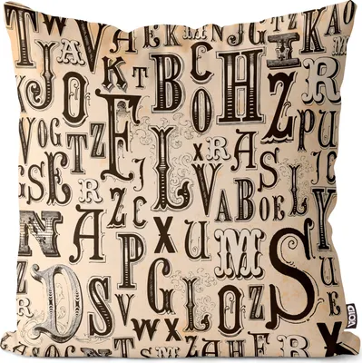 Produktbild von VOID Vintage Buchstaben Alphabet Kissenbezug Kissenhülle Sofakissen Kissen Deko Outdoor-Kissen Dekokissen