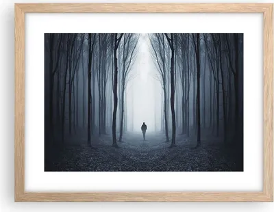 Produktbild von Gerahmtes Poster - Rahmen in heller Eiche - Charakter Wald Einsamkeit - 40x30 cm - Wand Bild - Wanddeko - Wandbilder - Wandposter - Bilderrahmen - Bilder - Kunstdruck - Wandbild - P2NAA40x30-4142