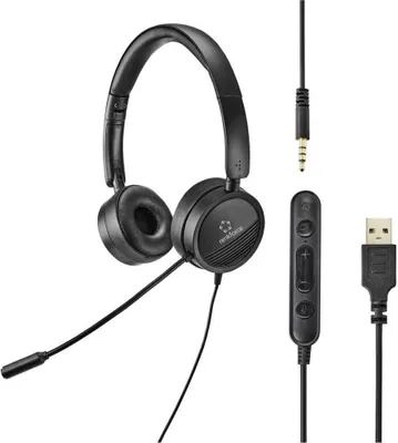 Produktbild von Renkforce RF-HS-360 On Ear Headset kabelgebunden Stereo Schwarz Lautstärkeregelung, Mikrofon-Stummschaltung Computer